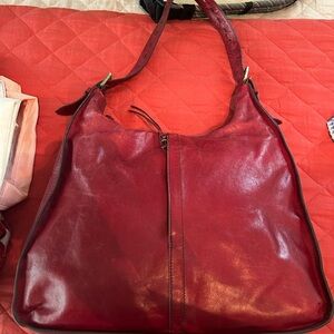 Red hobo shoulder bag.